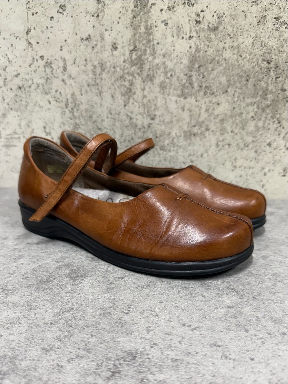 Vintage Brown Leather Mary Jane Ballet Flats Y2K Preppy Women’s 7